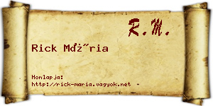 Rick Mária névjegykártya